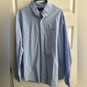 Polo Ralph Lauren Light Blue Checked Button-Down Shirt XXL